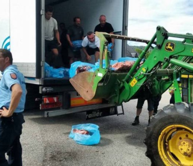 Las OPAs condenan el ataque a un camión español de carne de porcino por ganaderos franceses