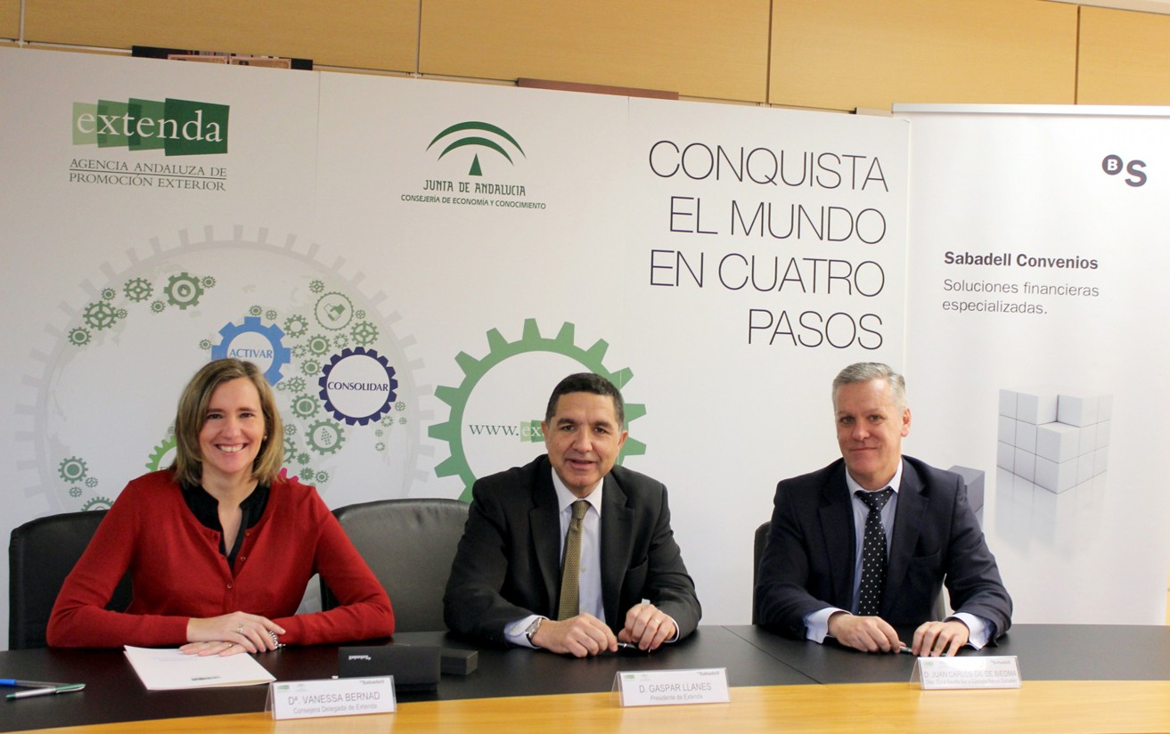 Convenio entre Extenda y el Banco Sabadell para la internacionalización de pymes andaluzas