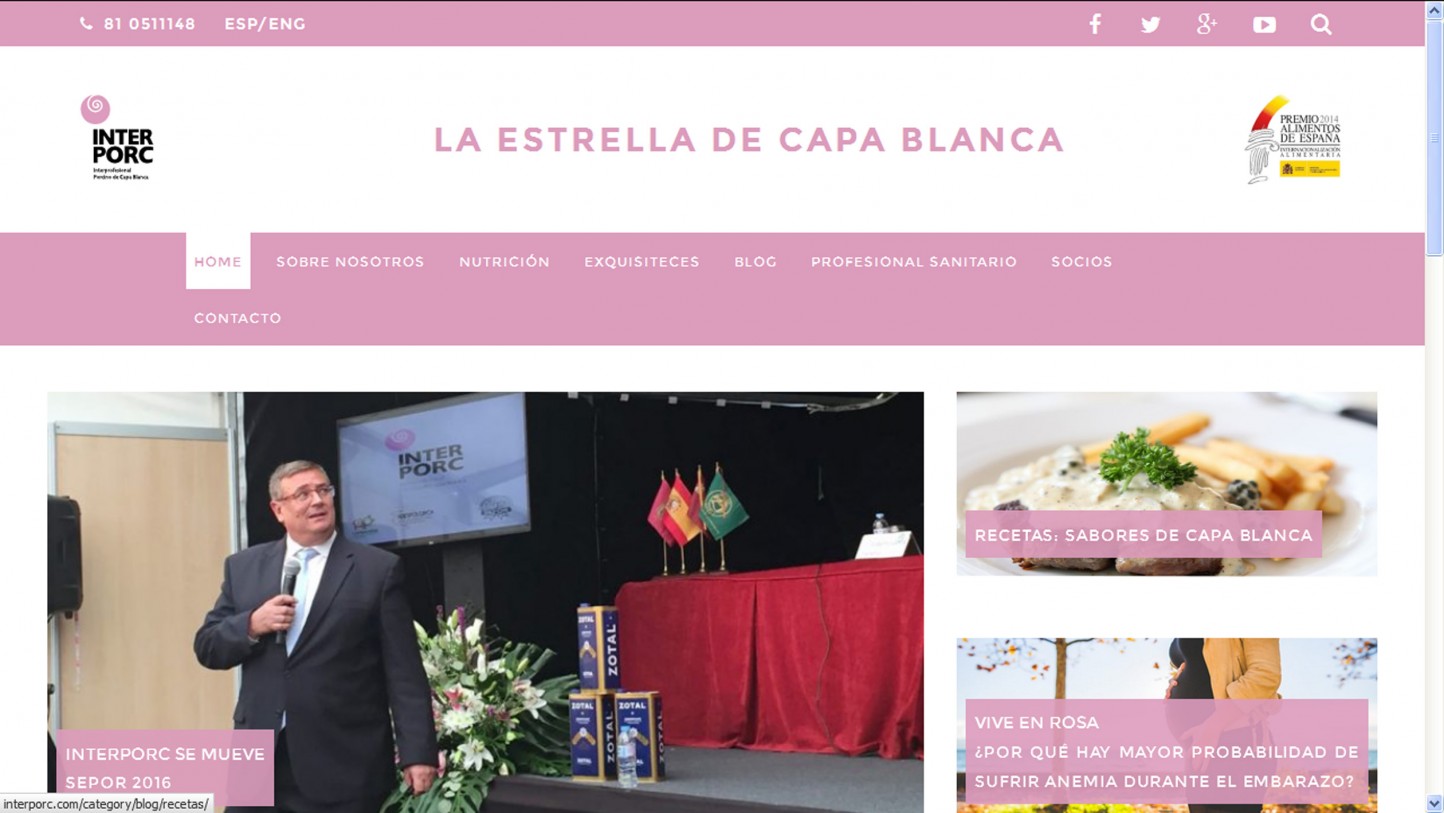 La interprofesional del porcino de capa blanca estrena nueva web