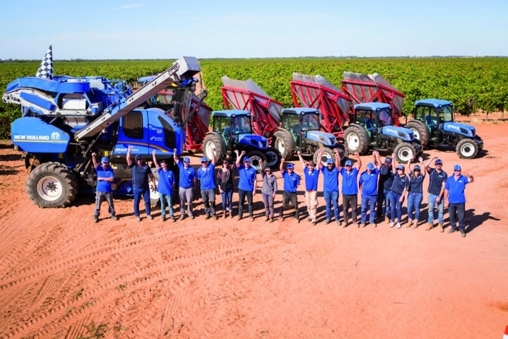 Nuevo récord de vendimia New Holland: 197,6 toneladas de uva en 8 horas