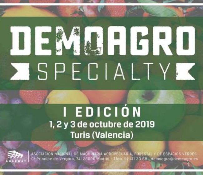 Turis acogerá la primera edición de Demoagro Specialty en octubre de 2019