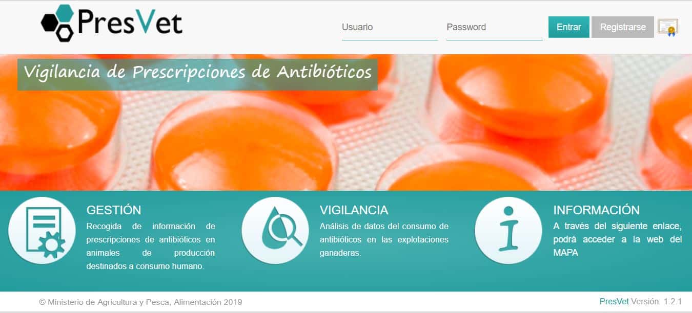 Transmisión electrónica de prescripciones veterinarias de antibióticos