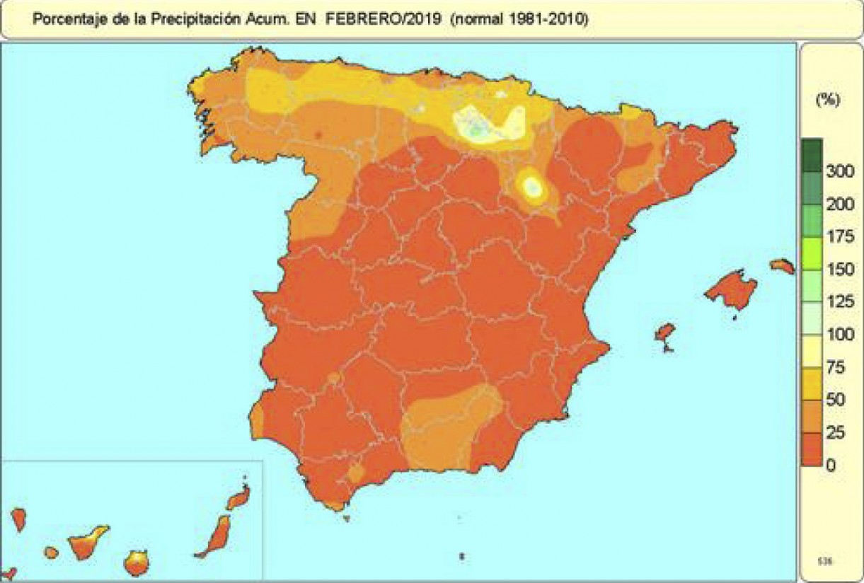 Febrero, el mes más seco en lo que llevamos de siglo