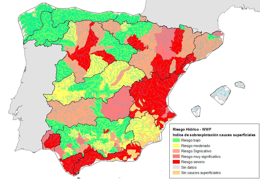 Día Mundial del Agua: WWF identifica las zonas de mayor riesgo hídrico de España