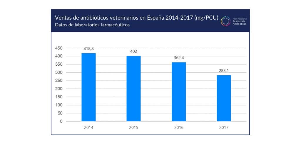 Las ventas de antibióticos para uso veterinario disminuyeron un 32,4% en el último cuatrienio