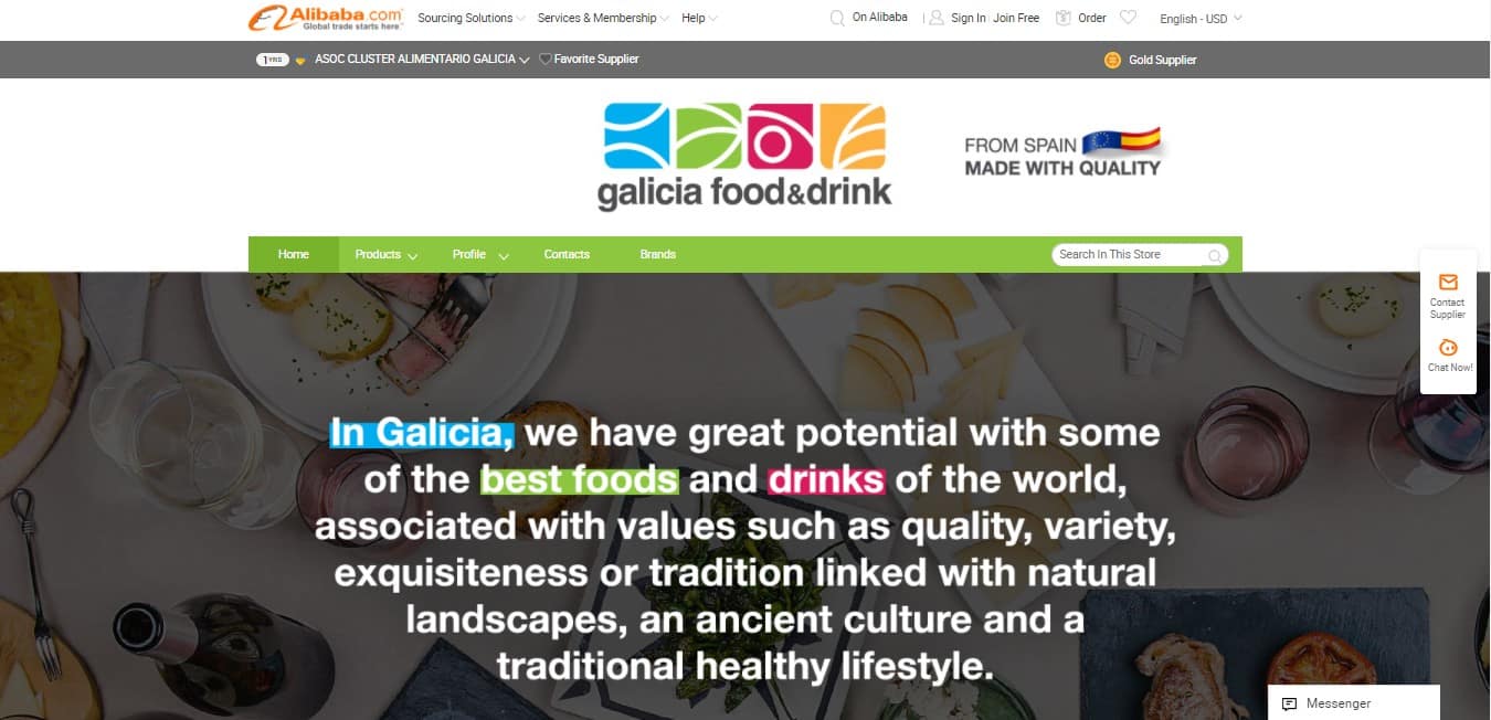 Clusaga pone en marcha el portal Galicia Food & Drink en Alibaba