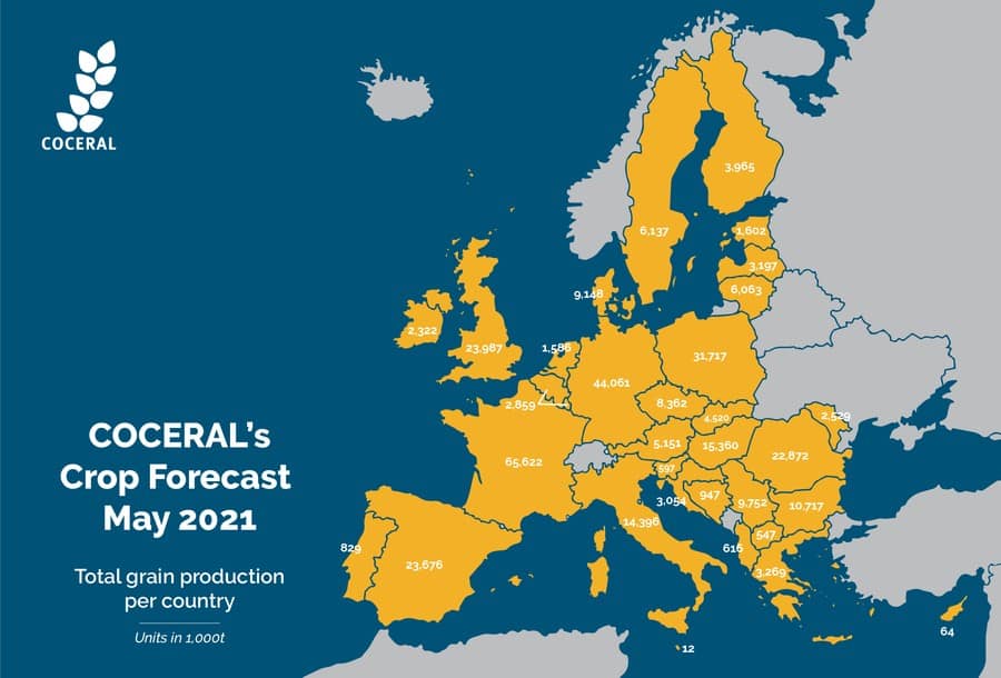 El comercio europeo prevé más trigo y maíz en la UE en la próxima campaña 2021/22