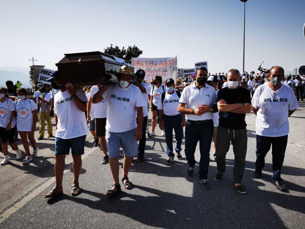 Las manifestaciones del sector vacuno de leche continúan en Andalucía