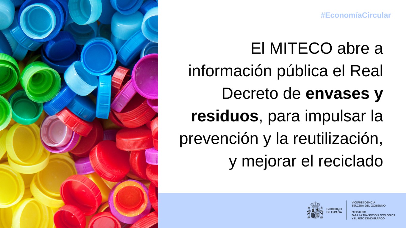 A información pública durante un mes el proyecto de RD de envases y residuos