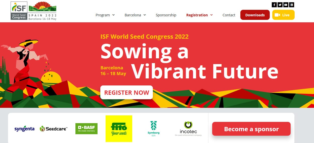 Barcelona acoge del 16 al 18 de mayo el Congreso Mundial de Semillas 2022