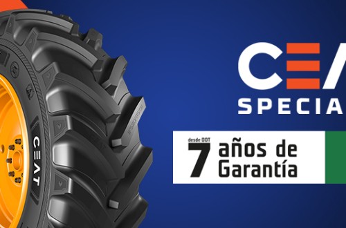 Los neumáticos de Ceat Specialty, en el stand de Safame en FIMA 2022