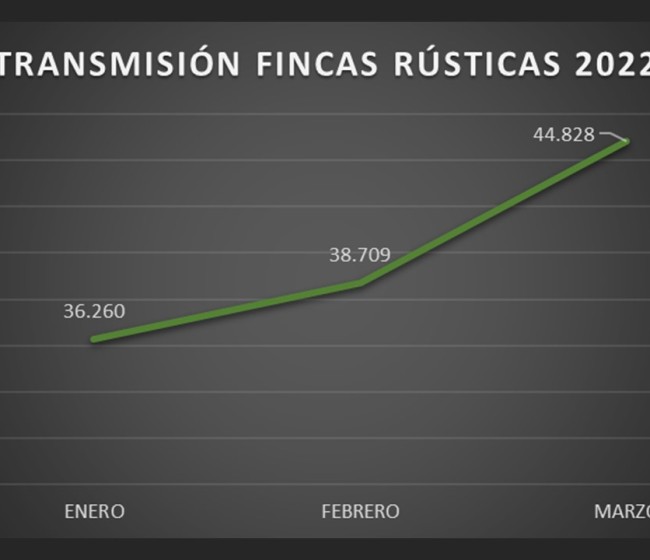 La compraventa de fincas rústicas alcanza un nuevo máximo en marzo, con 48.828 transmisiones