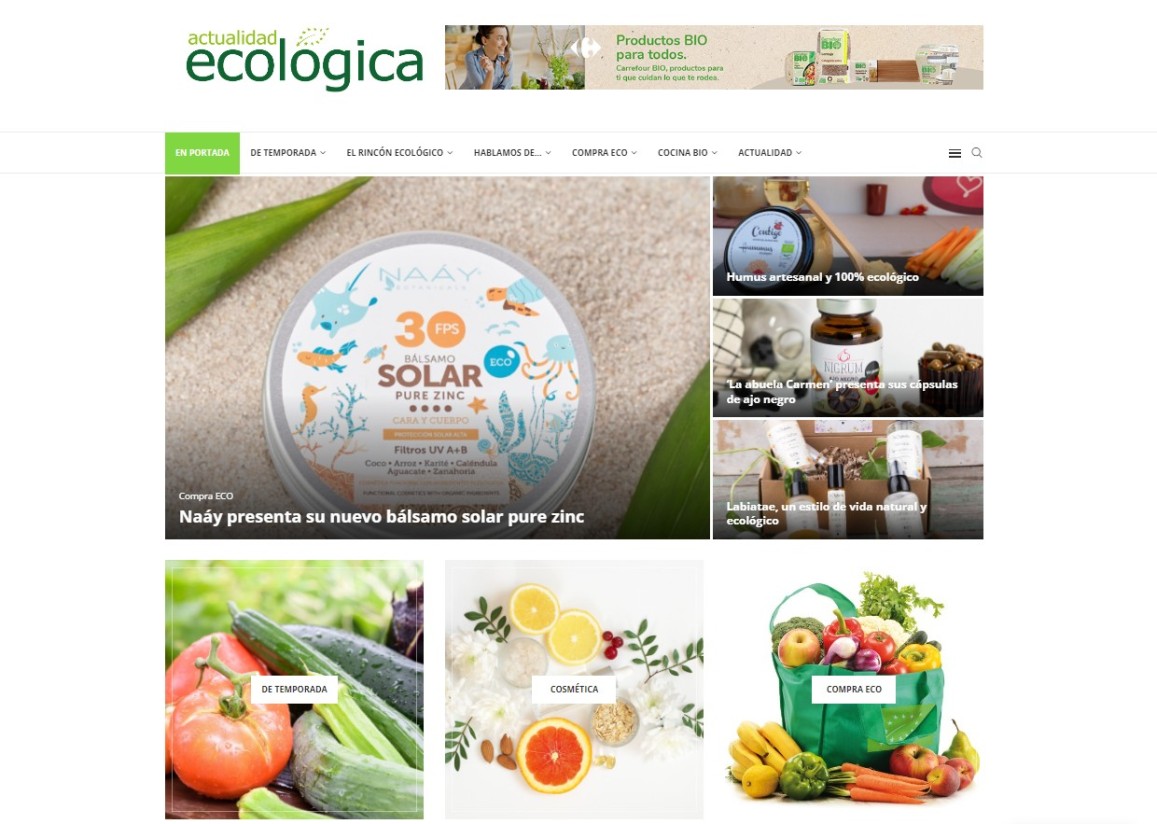 Ecovalia lanza el portal «Actualidad ecológica» dirigido a los consumidores