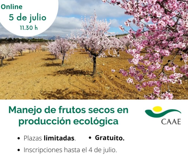 CAAE organiza una jornada sobre el manejo de frutos secos en producción ecológica