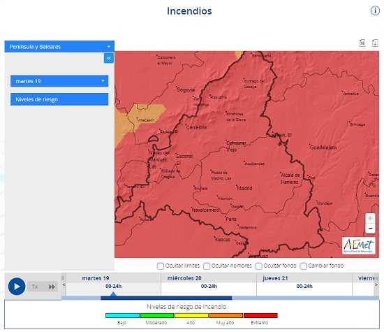 Nueva herramienta para predecir el riesgo de incendios forestales con siete días de antelación