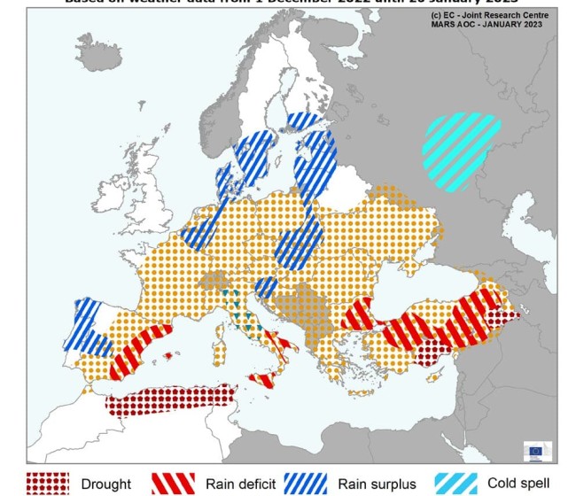 Preocupa la oscilación entre temperaturas extremas en la evolución de los cultivos en Europa