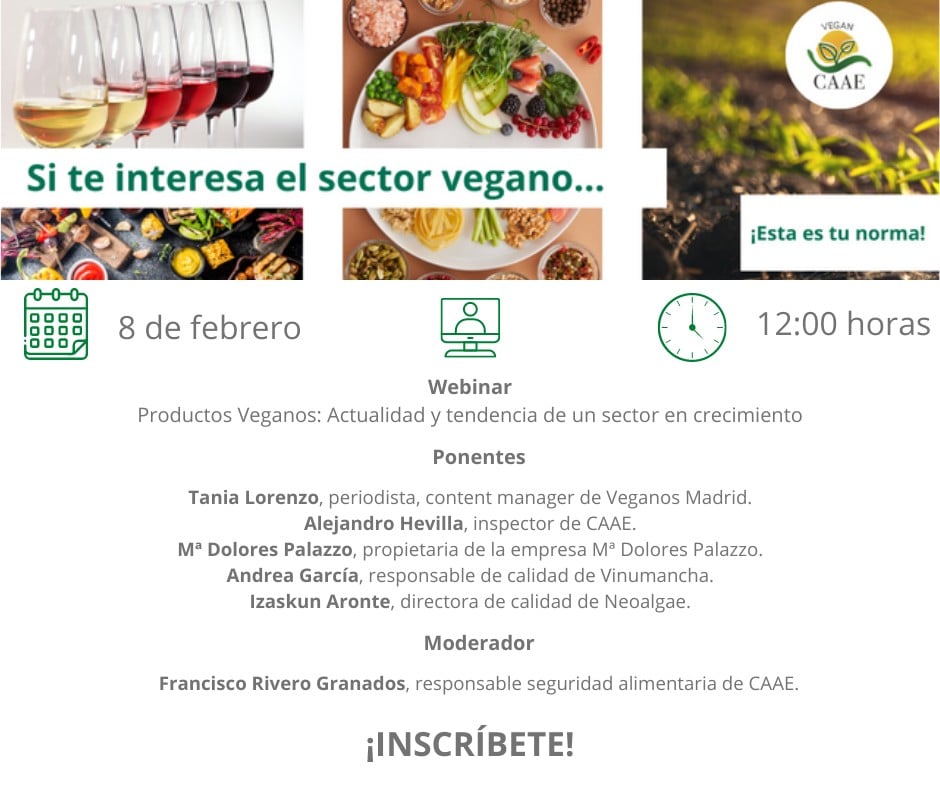 Webinar de CAAE sobre certificación de productos veganos