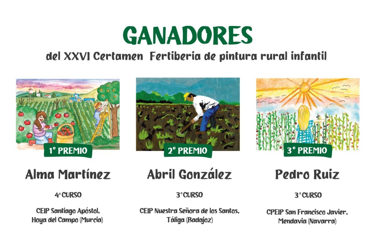 Alma Martínez, ganadora del 26º Certamen de Pintura Rural Infantil de Grupo Fertiberia