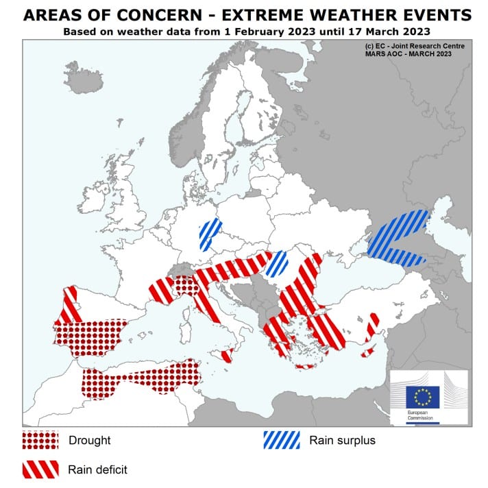 Aumenta la preocupación por la sequía en los países del Sur y Este de Europa