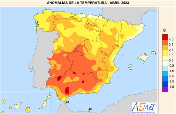 Abril de 2023, el abril más cálido y seco desde que existen registros