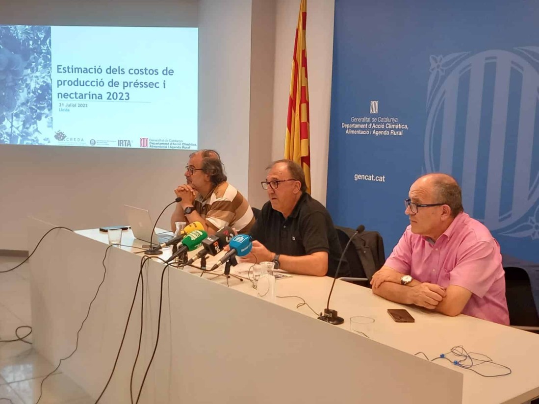 Coste de producción estimado de la fruta de hueso en Cataluña: media de 0,409 €/kg al agricultor en 2023
