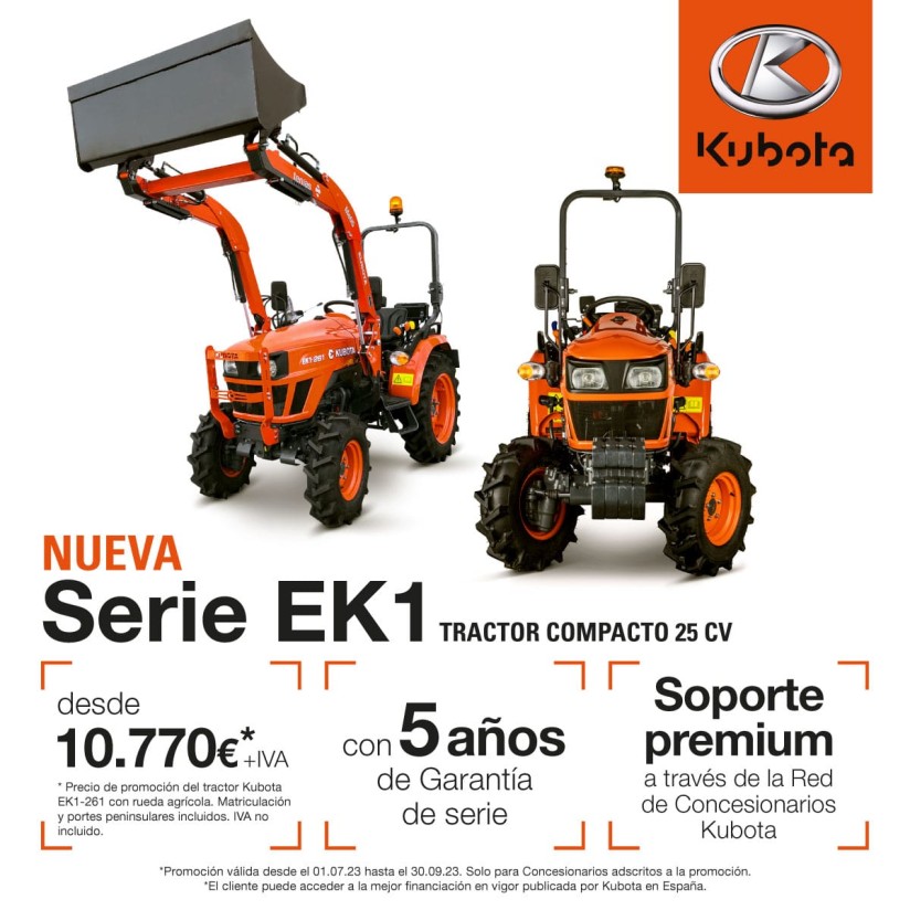 Kubota lanza una promoción por tiempo limitado del tractor compacto Escort-Kubota EK1 261