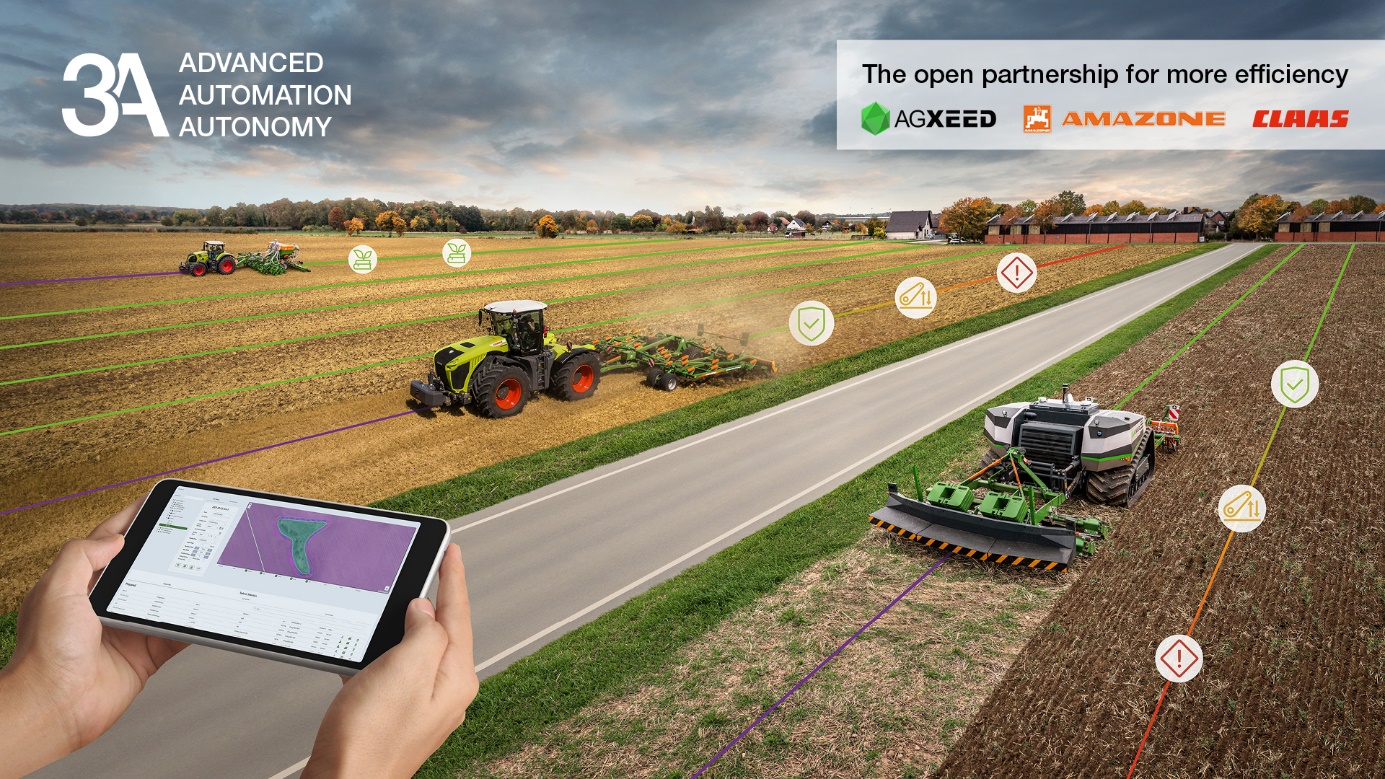 Claas, AgXeed y Amazone impulsan el desarrollo de soluciones autónomas del conjunto tractor-implemento
