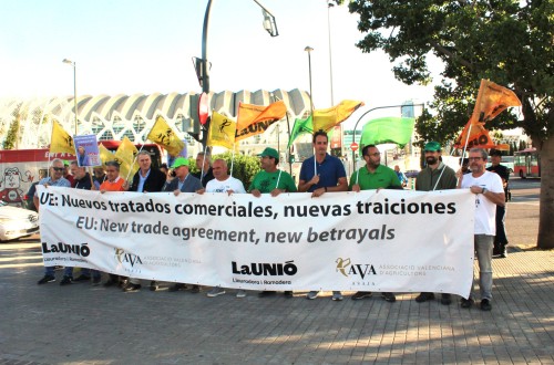 Organizaciones agrarias valencianas protestan contra los acuerdos comerciales con terceros países