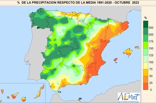 Continúa la sequía meteorológica pese a que octubre fue un mes muy húmedo en toda España