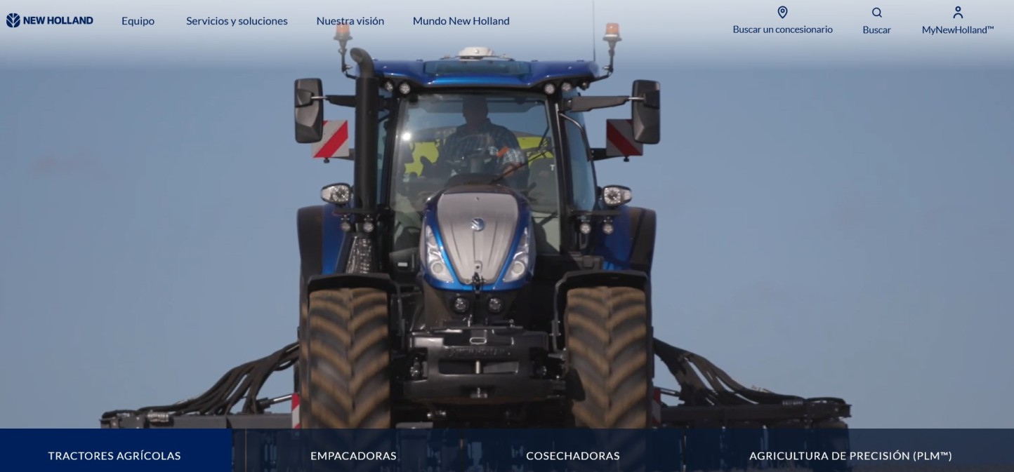 New Holland presenta su nueva web con vídeos envolventes y gráficos especiales