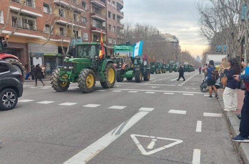 Agricultores y ganaderos colapsan Madrid de camino al MAPA