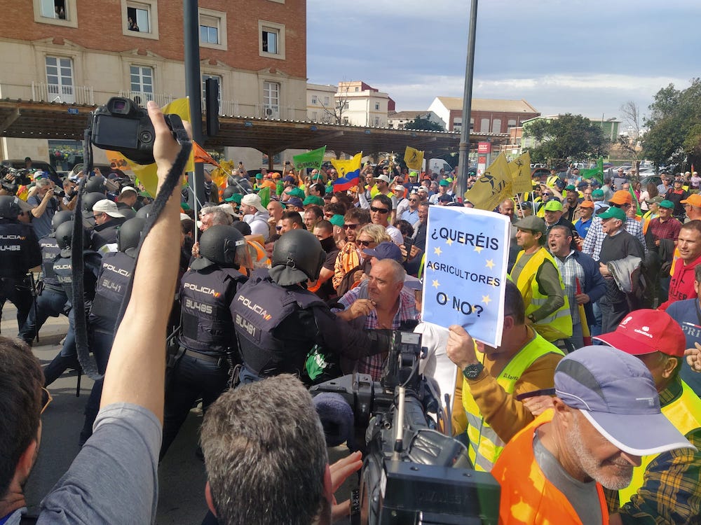 56 detenidos y 3.200 denuncias desde que comenzaron las protestas agrarias