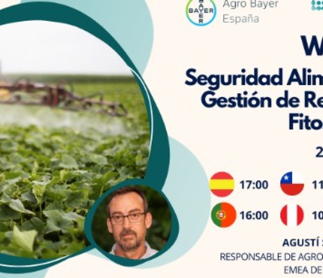 El 24 de abril Hispatec y Bayer organizan un webinar sobre seguridad alimentaria
