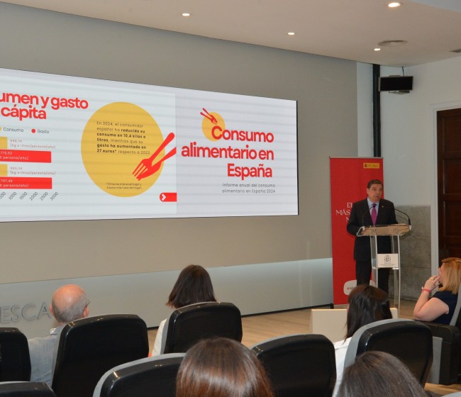 El consumo alimentario en España se mantiene estable y el gasto total aumenta un 2,4% en 2024