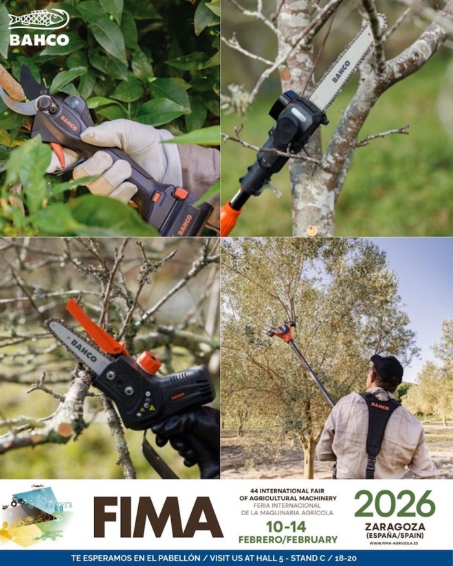 Bahco regresa a FIMA con dos lanzamientos: la motosierra BCL104 y la sierra de pértiga BCL108PS Bahco regresa a FIMA con dos lanzamientos: la motosierra BCL104 y la sierra de pértiga BCL108PS